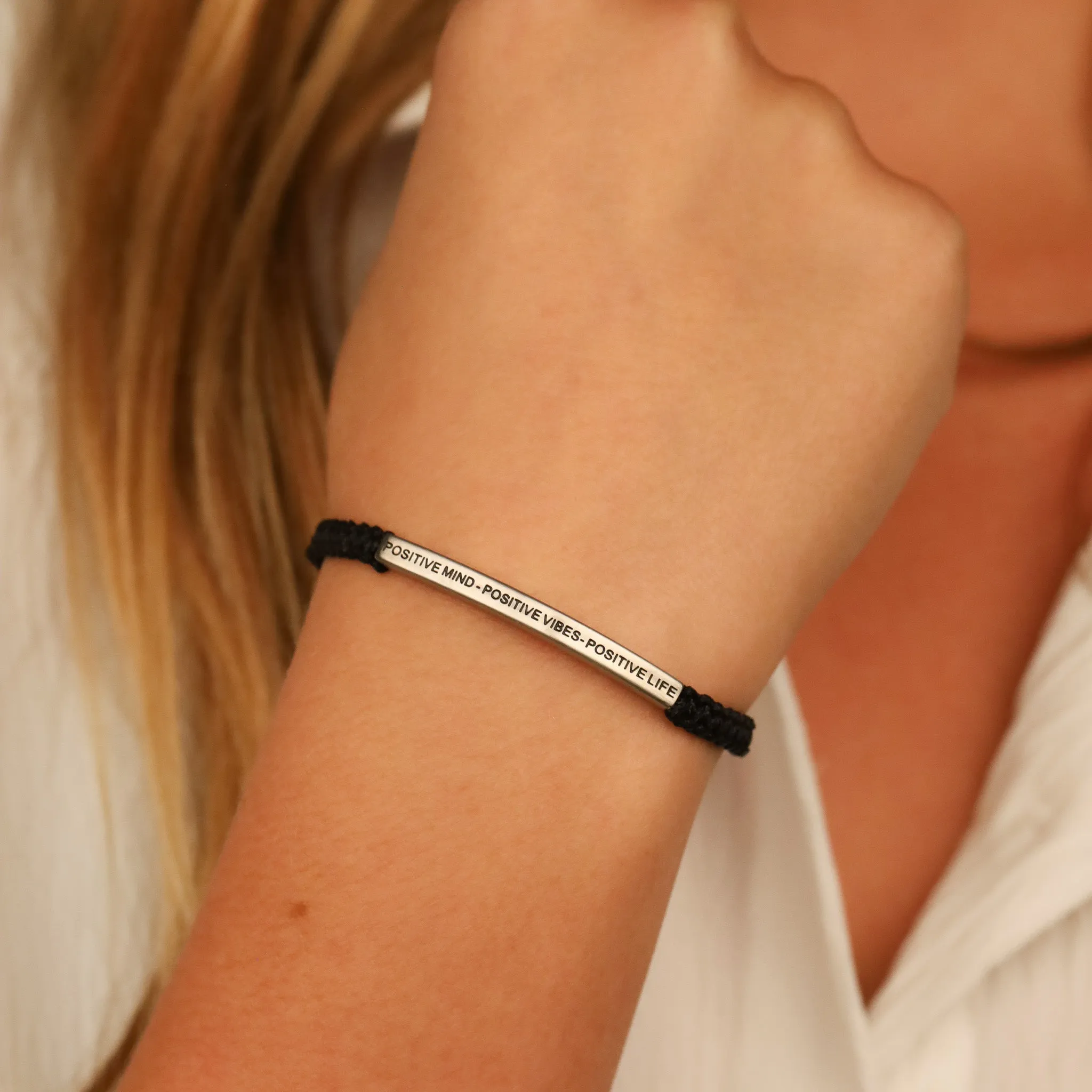 POSITIVE MIND - POSITIVE LIFE - POSITIVE VIBES ROPE BRACELET