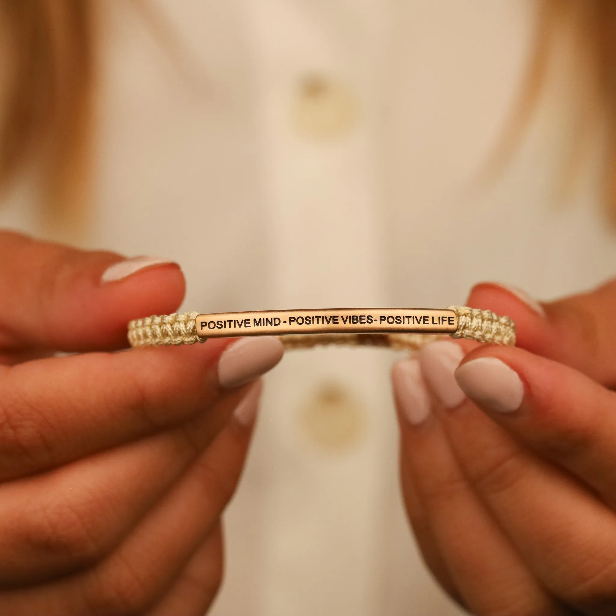 POSITIVE MIND - POSITIVE LIFE - POSITIVE VIBES ROPE BRACELET