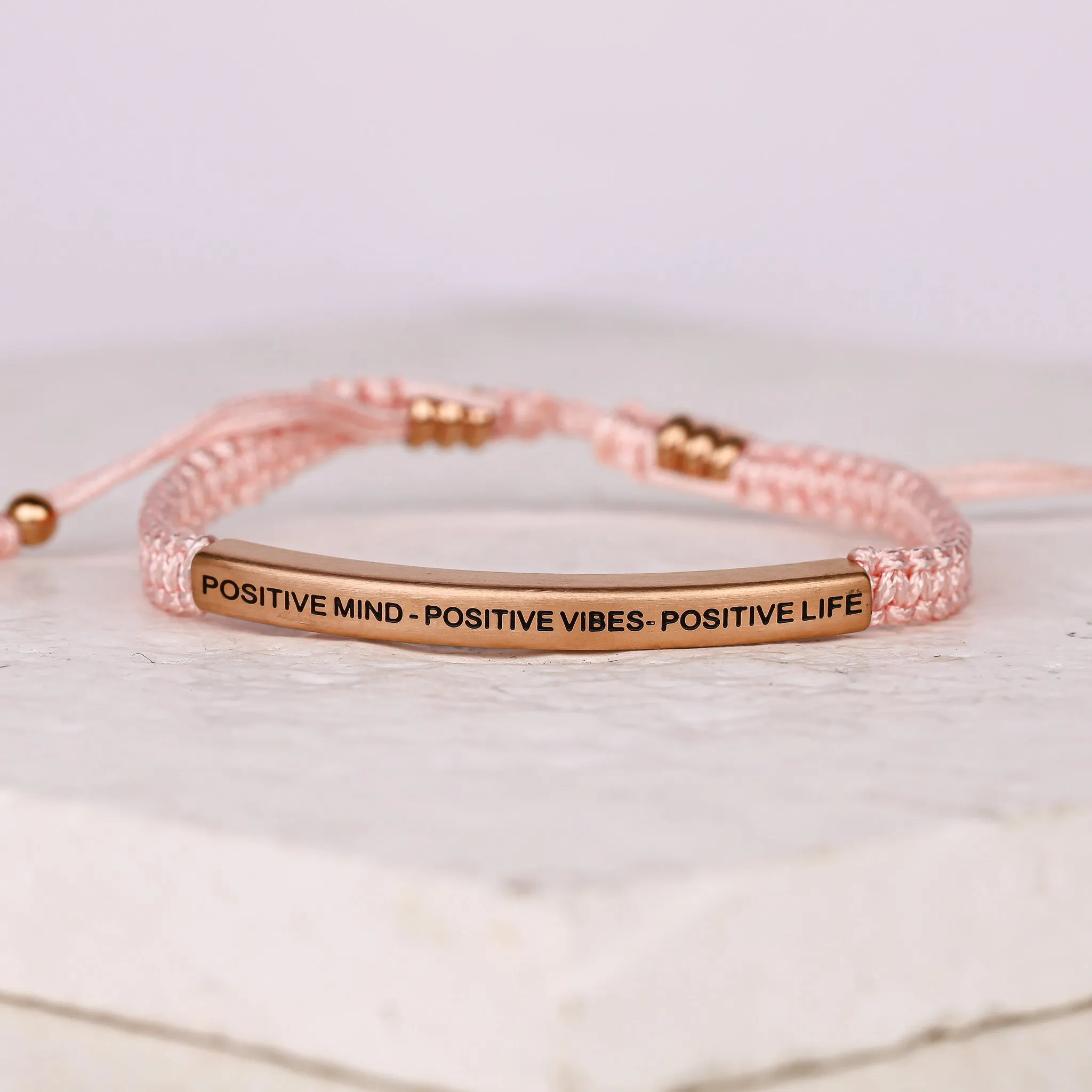 POSITIVE MIND - POSITIVE LIFE - POSITIVE VIBES ROPE BRACELET