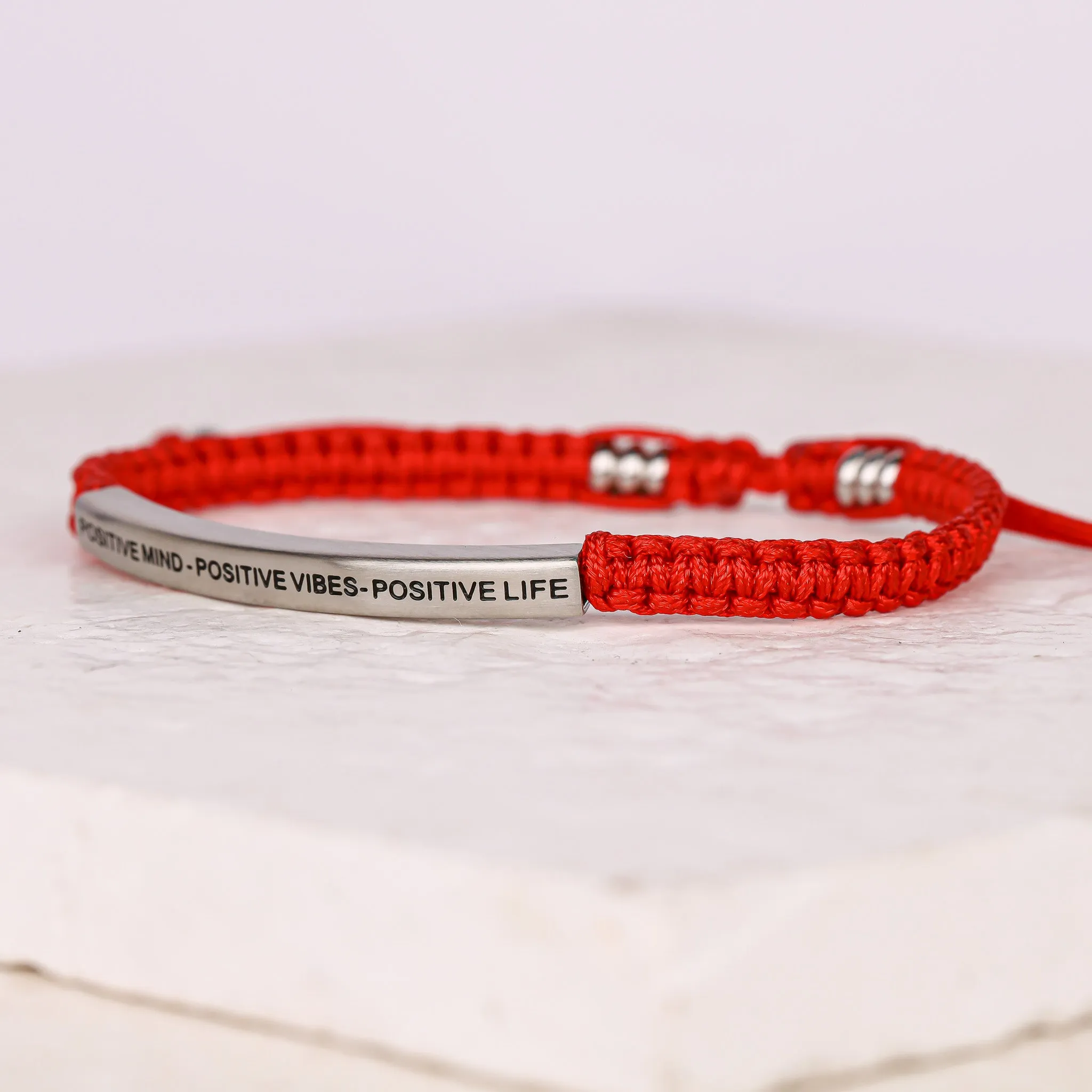 POSITIVE MIND - POSITIVE LIFE - POSITIVE VIBES ROPE BRACELET