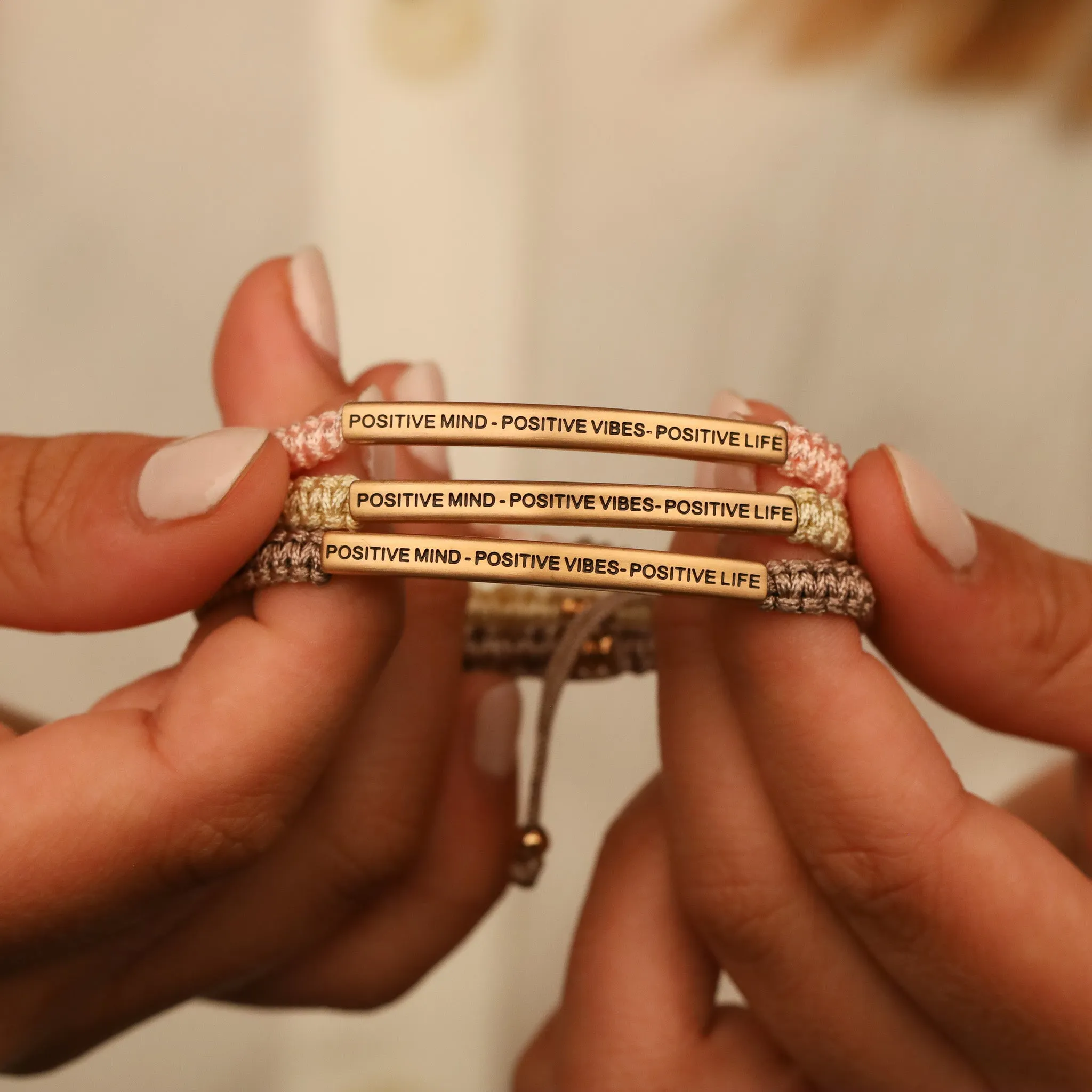 POSITIVE MIND - POSITIVE LIFE - POSITIVE VIBES ROPE BRACELET