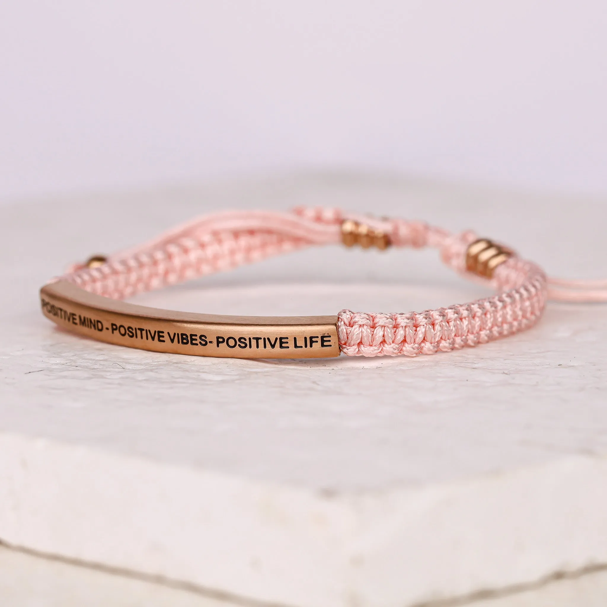 POSITIVE MIND - POSITIVE LIFE - POSITIVE VIBES ROPE BRACELET