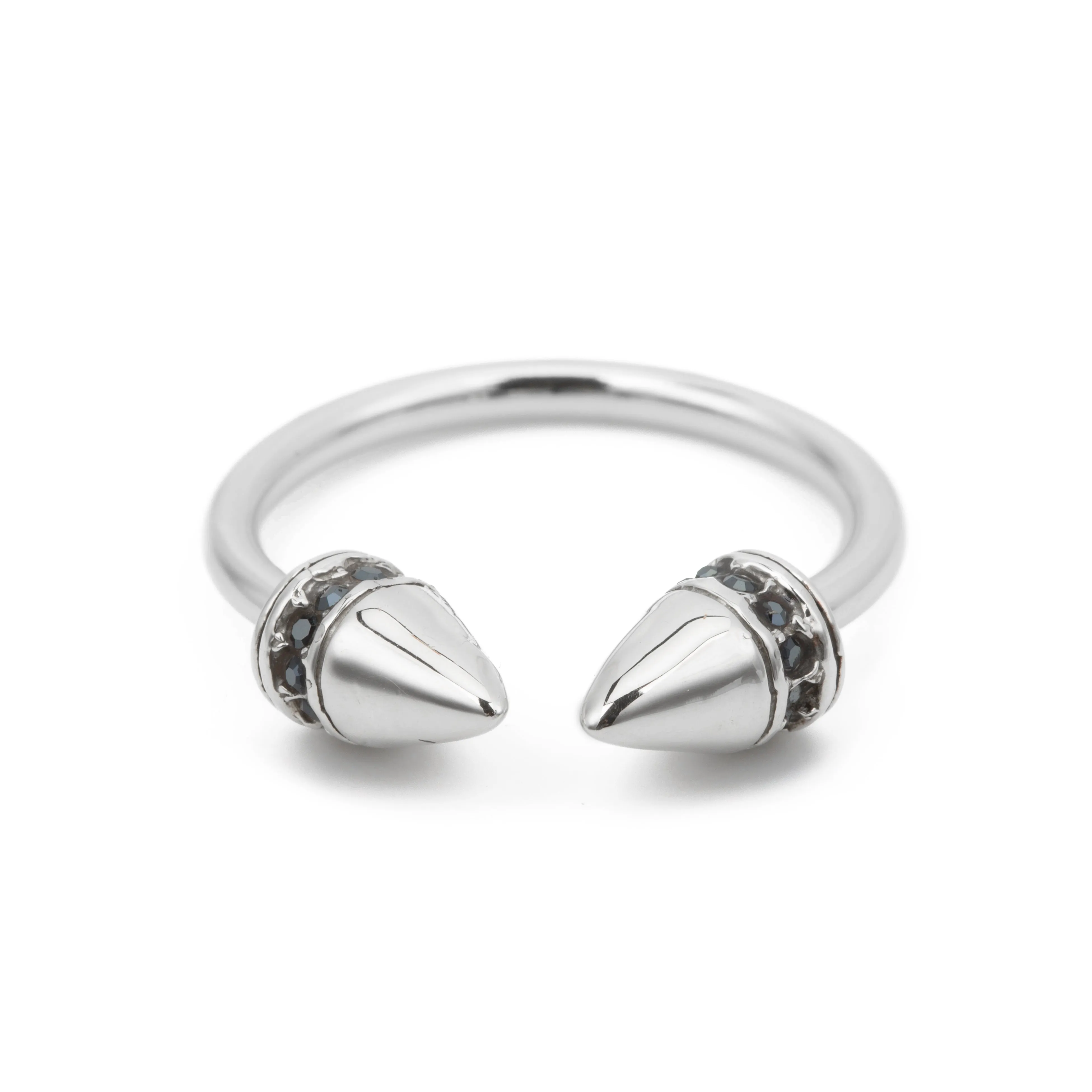 Power Ring With Diamond Pavé - White Gold