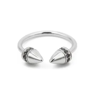 Power Ring With Diamond Pavé - White Gold