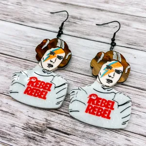 Princess Leia/David Bowie Mashup Dangles