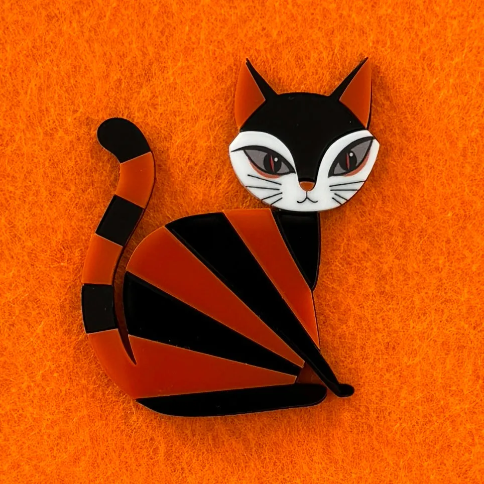Pumpkin 🎃  cat - Brooch  - Set of 2