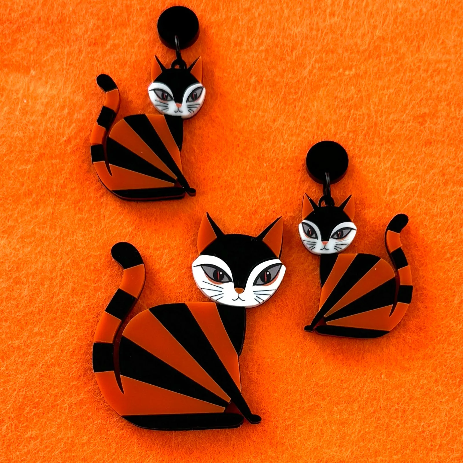 Pumpkin 🎃  cat - Brooch  - Set of 2