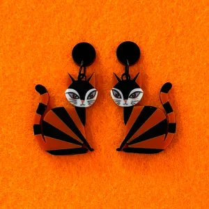 Pumpkin 🎃 cat - earrings  - Set of 2