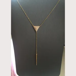 Pyramid Lariat Necklace-Yellow Gold