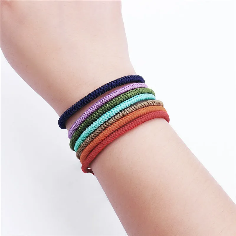 "Colors of Life" Lucky Handmade Buddhist Knots Rope Bracelet