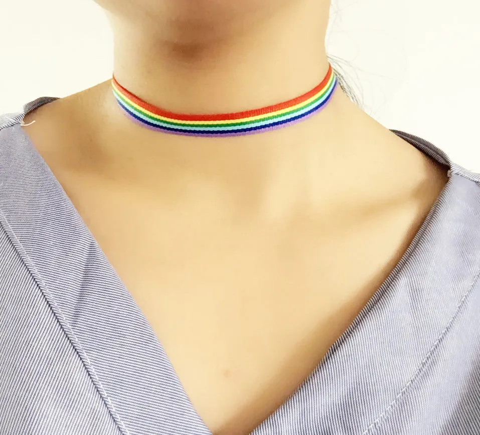 Rainbow Choker Necklace