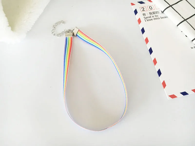 Rainbow Choker Necklace
