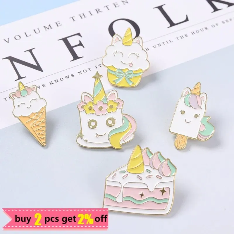 Rainbow Dessert Enamel Pin Set