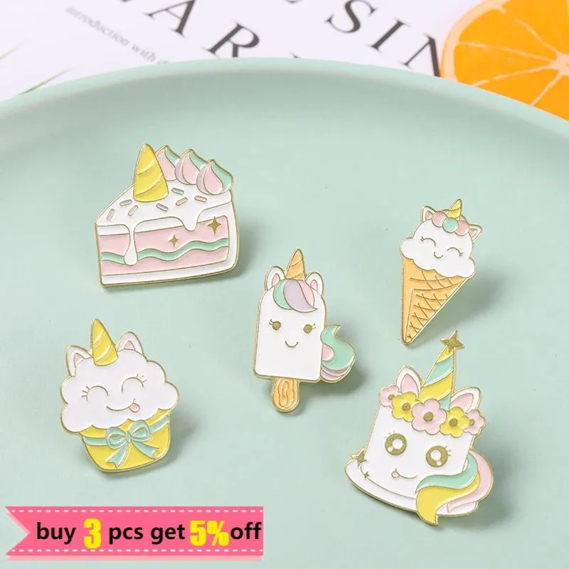 Rainbow Dessert Enamel Pin Set