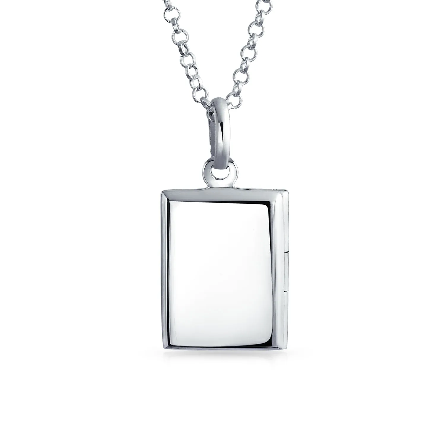 Religious Bible Cross Locket Necklace Holds Pictures .925 Silver