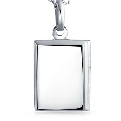Religious Bible Cross Locket Necklace Holds Pictures .925 Silver
