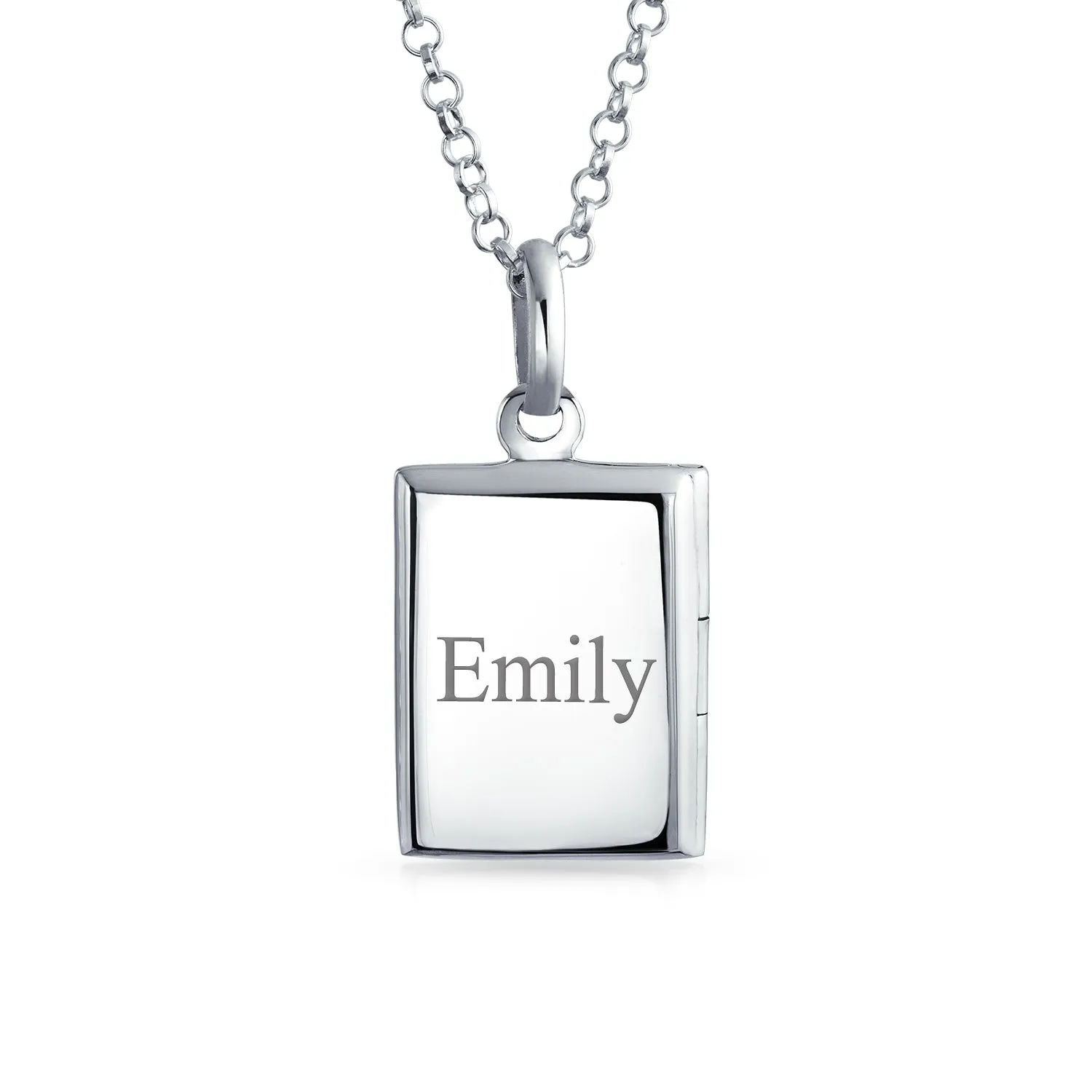 Religious Bible Cross Locket Necklace Holds Pictures .925 Silver