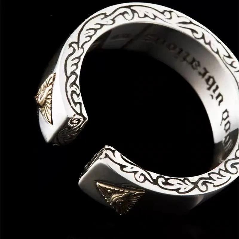 Retro Gothic Letter Open Ring Adjustable Ring mr0007