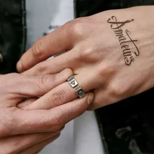 Retro Gothic Letter Open Ring Adjustable Ring mr0007