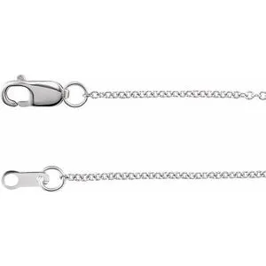 Rhodium-Plated Sterling Silver 1 mm Solid Cable 24" Chain