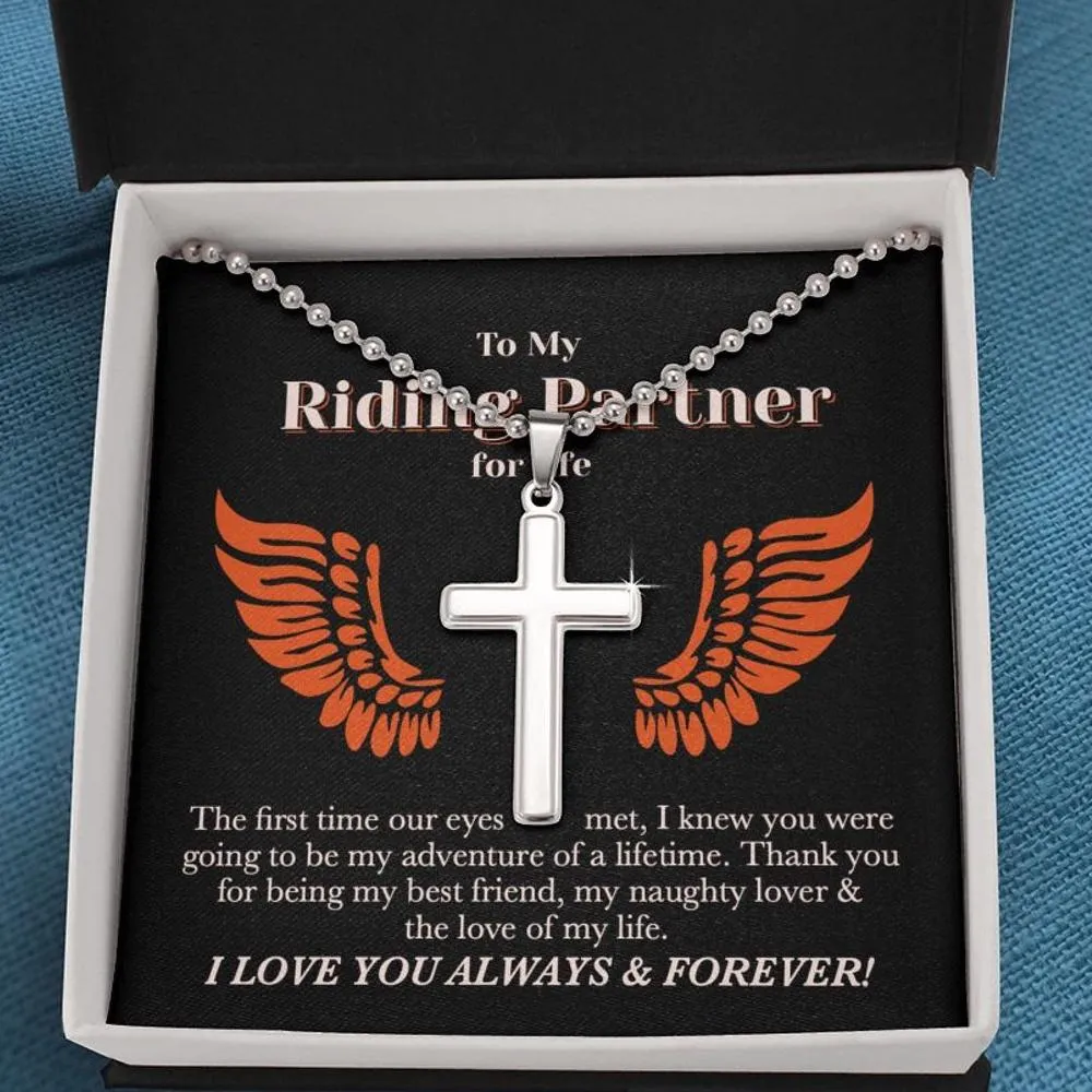 Riding Partner for Life Cross Necklace