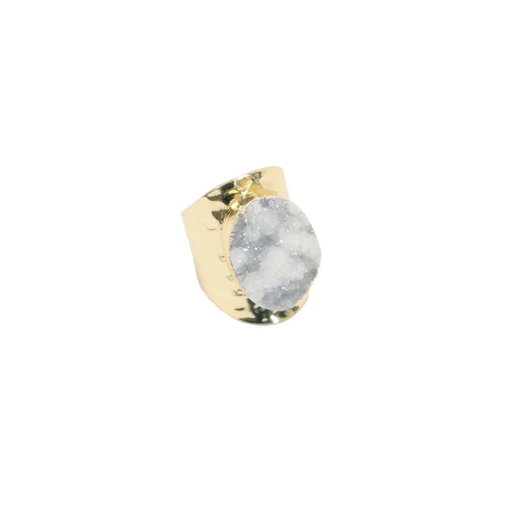 Rock On Druzy Ring by B.b.Lila - Round White