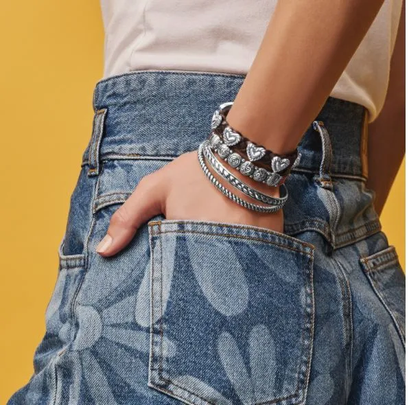 Roped Heart Braid Bandit Bracelet- Black