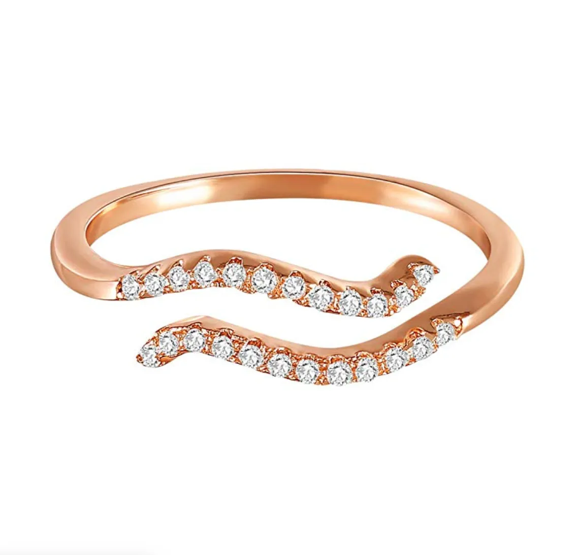 Rose gold rhinestone rings (Select your sign)