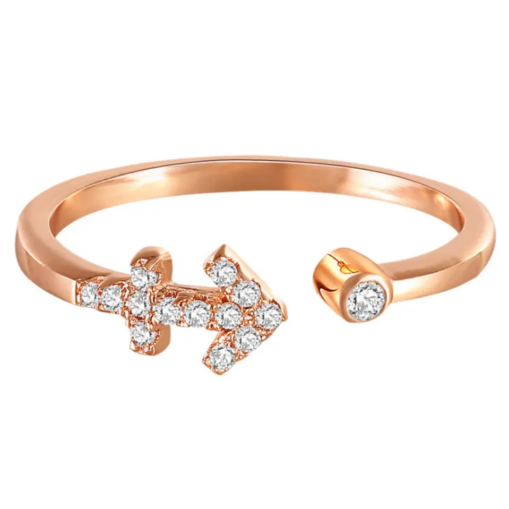 Rose gold rhinestone rings (Select your sign)