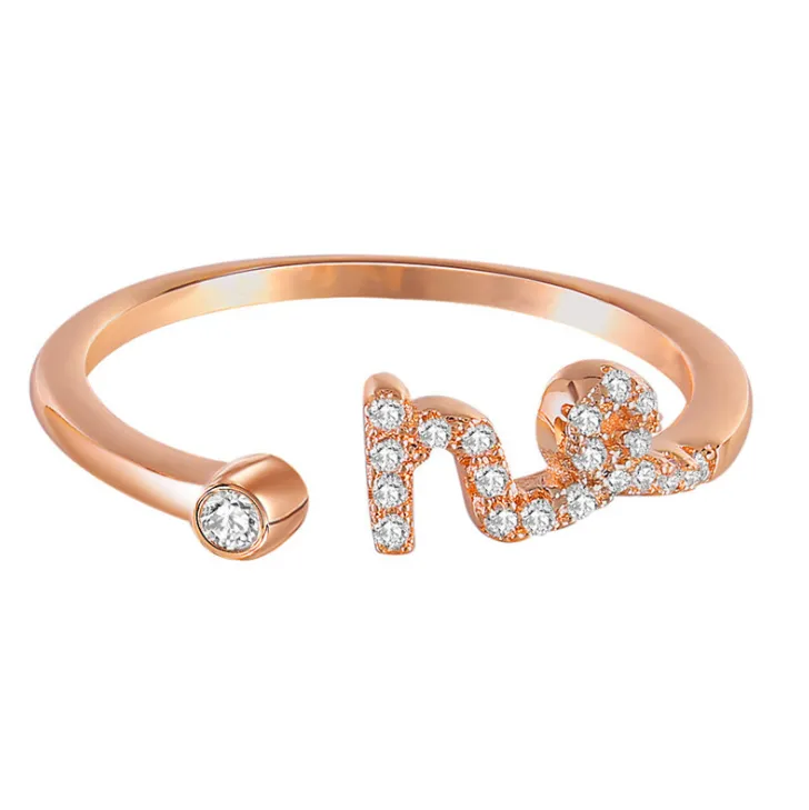 Rose gold rhinestone rings (Select your sign)