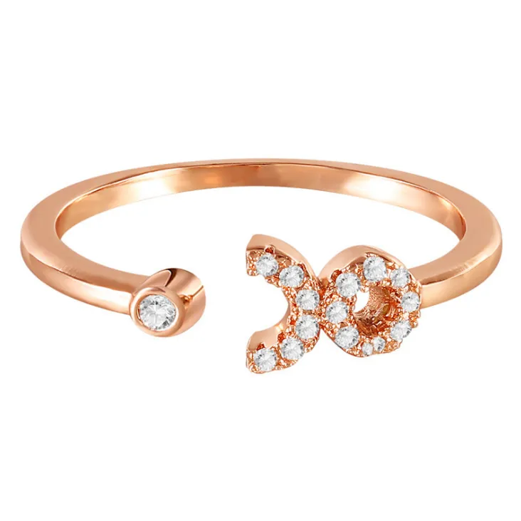 Rose gold rhinestone rings (Select your sign)