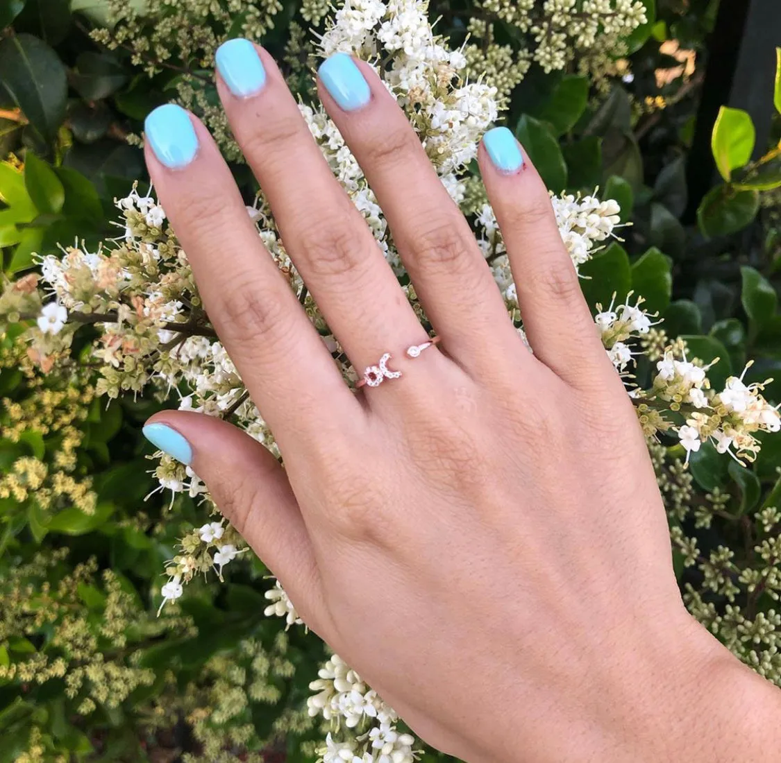 Rose gold rhinestone rings (Select your sign)