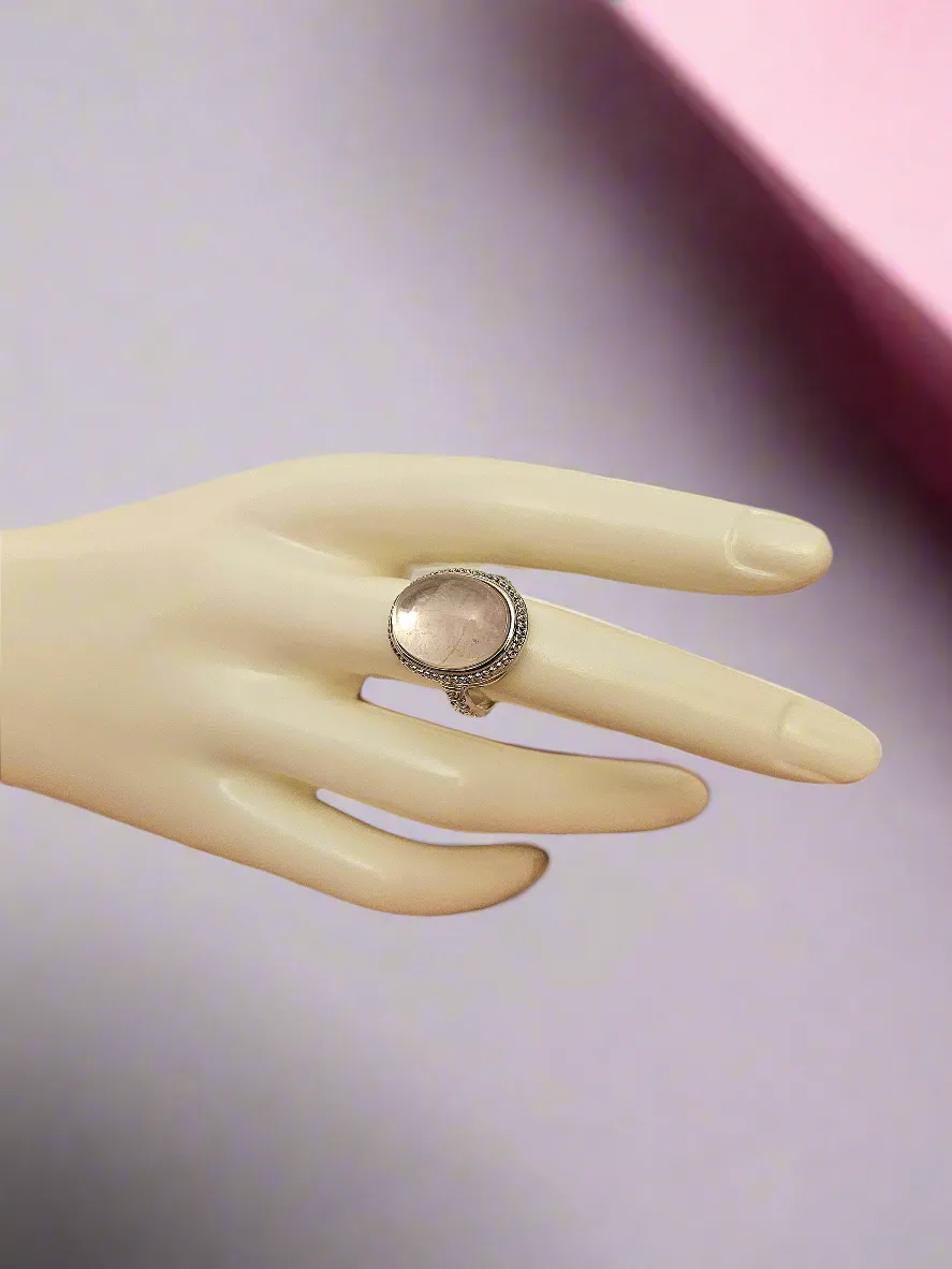 Rose Quartz Ring - Adjustable