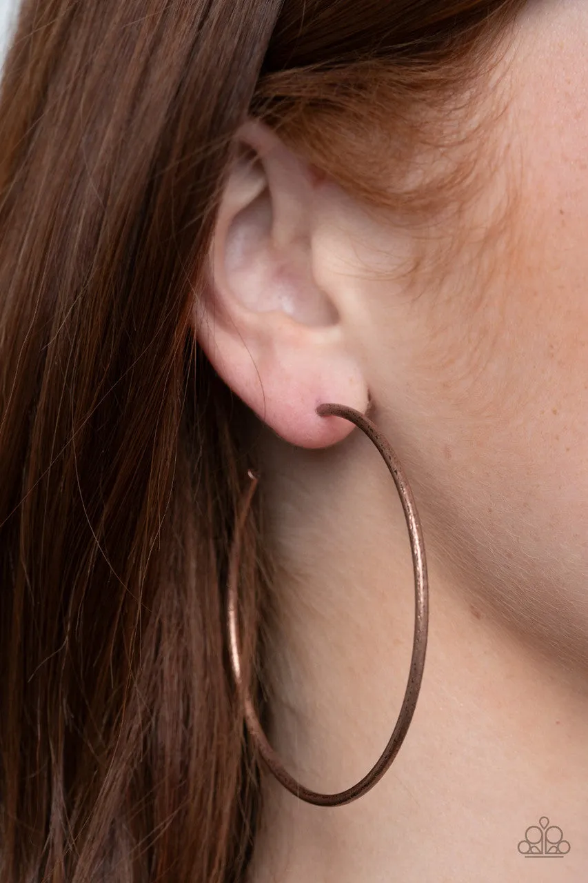 Rustic Roundabout Copper Paparazzi Earrings