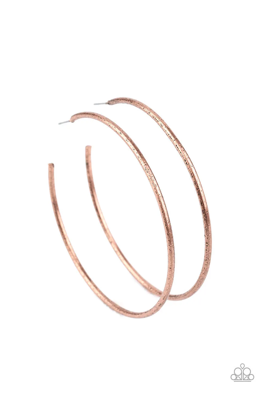 Rustic Roundabout Copper Paparazzi Earrings