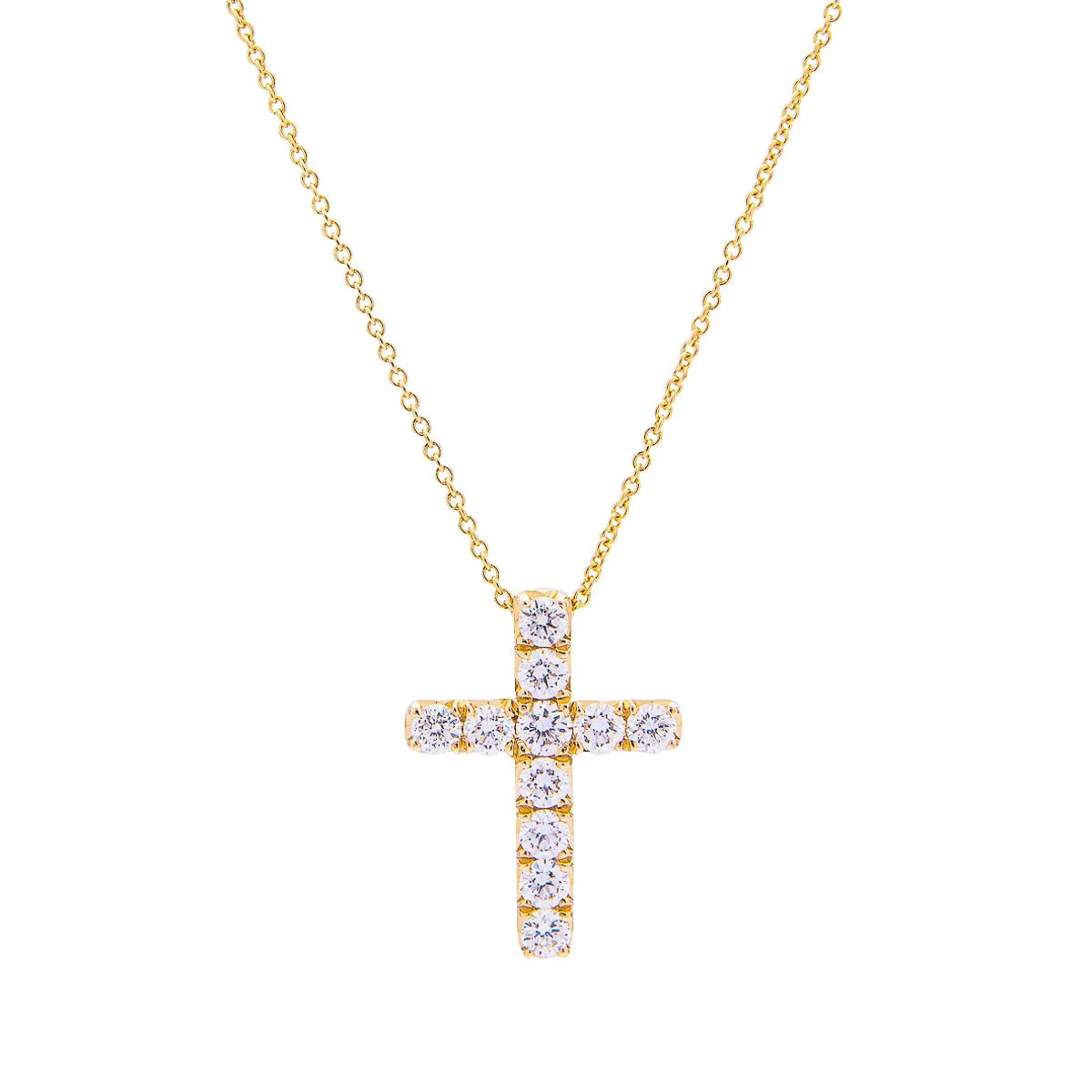 Sabel Collection 14K Yellow Gold Diamond Cross Pendant Necklace