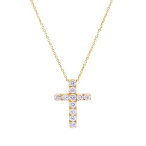 Sabel Collection 14K Yellow Gold Diamond Cross Pendant Necklace