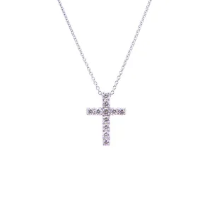 Sabel Collection White Gold Mini Cross Pendant with Diamonds