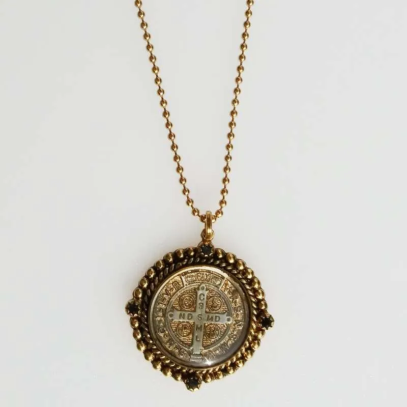 San Benito Grande Necklace (N:SBG-bg-a68-bcs)