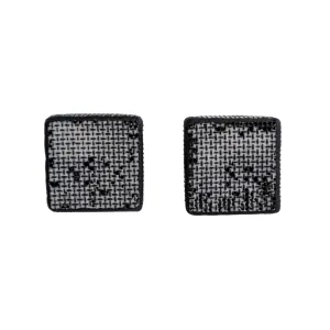 Sandra Salaices White Square Stud Earrings