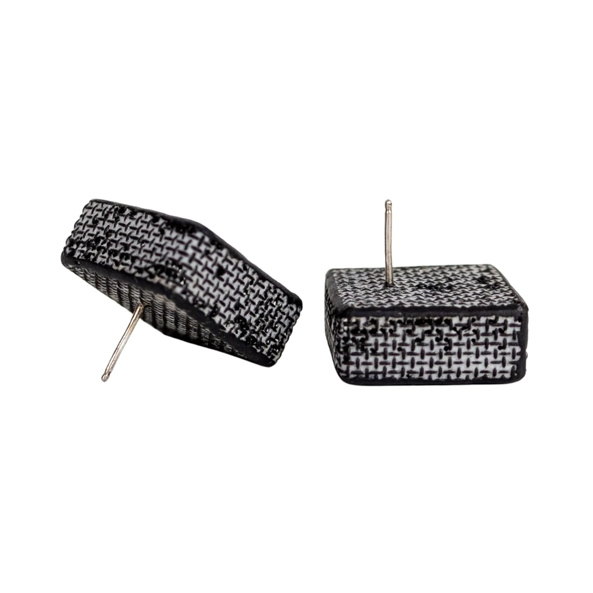 Sandra Salaices White Square Stud Earrings