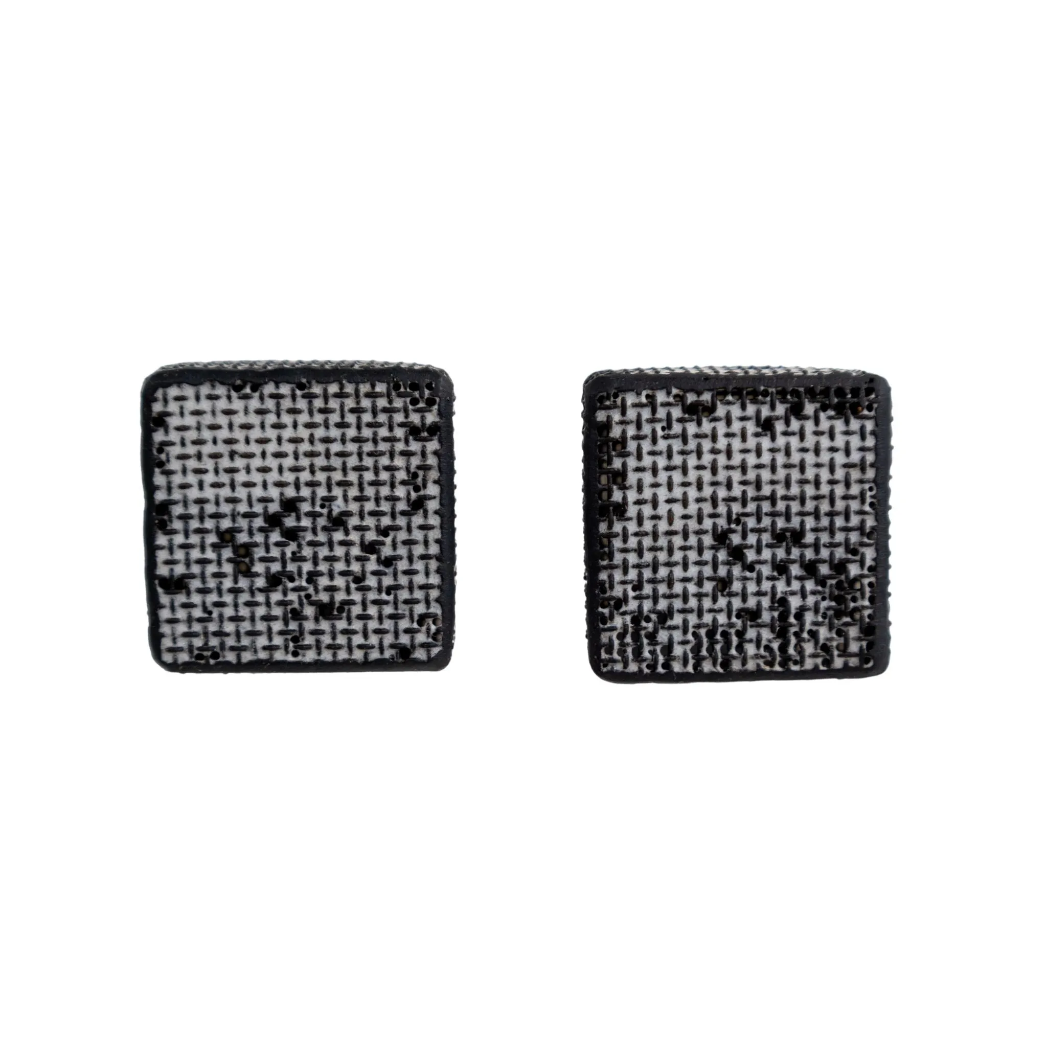 Sandra Salaices White Square Stud Earrings