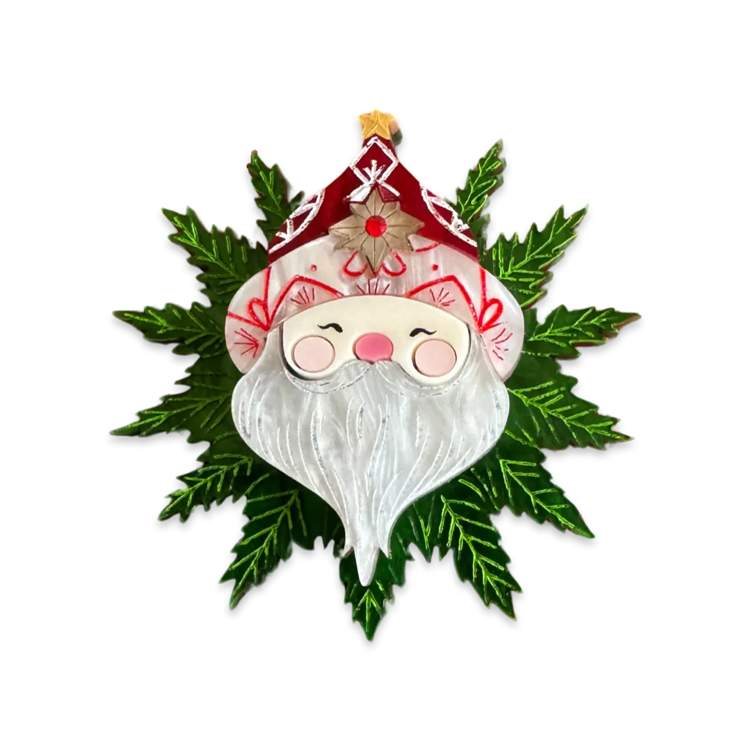 Santa mini - brooch - Set of 2
