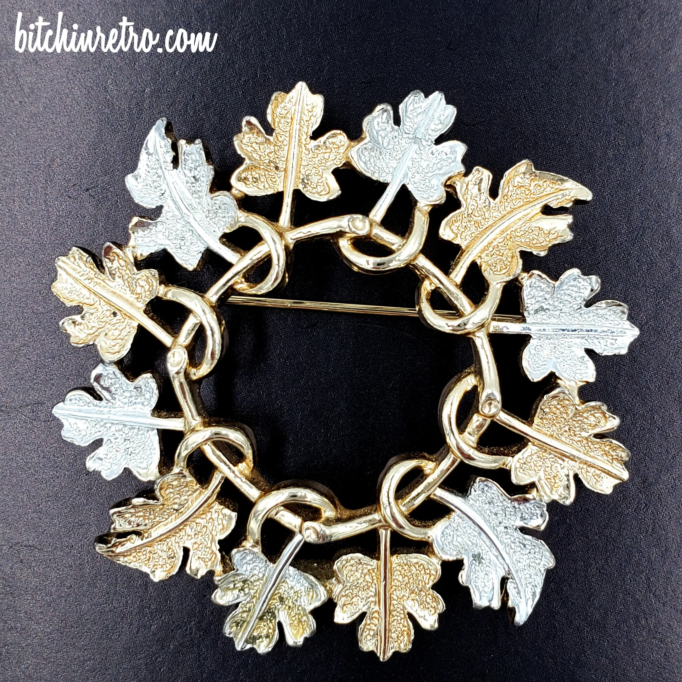 Sarah Coventry 1968 Vintage "Garland" Bracelet Brooch and Earring Set