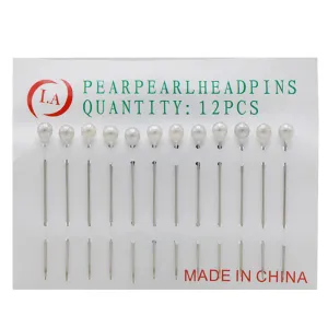 Scarf Pin 12Pc Card - White