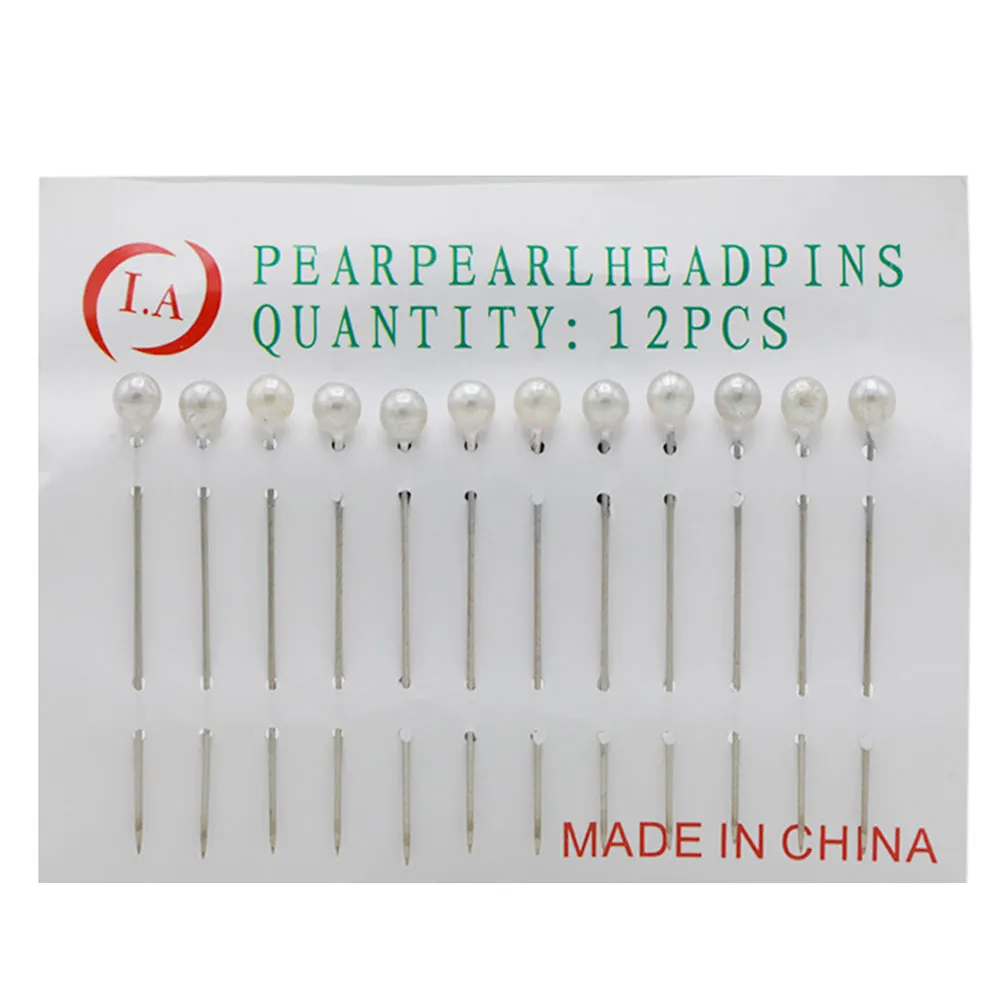 Scarf Pin 12Pc Card - White