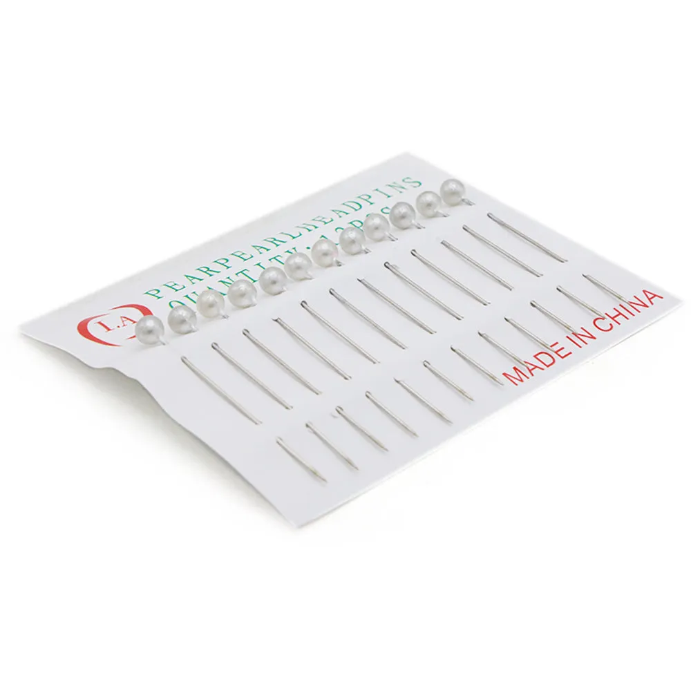 Scarf Pin 12Pc Card - White