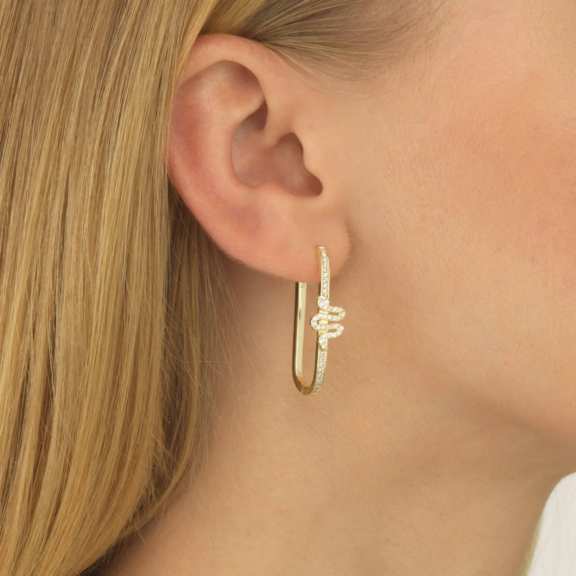 Serpent Rectangular Hoop Earring