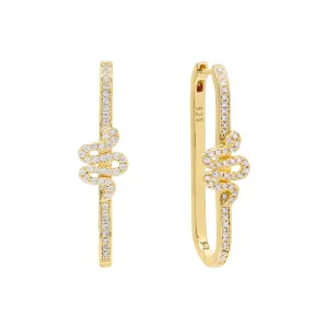 Serpent Rectangular Hoop Earring