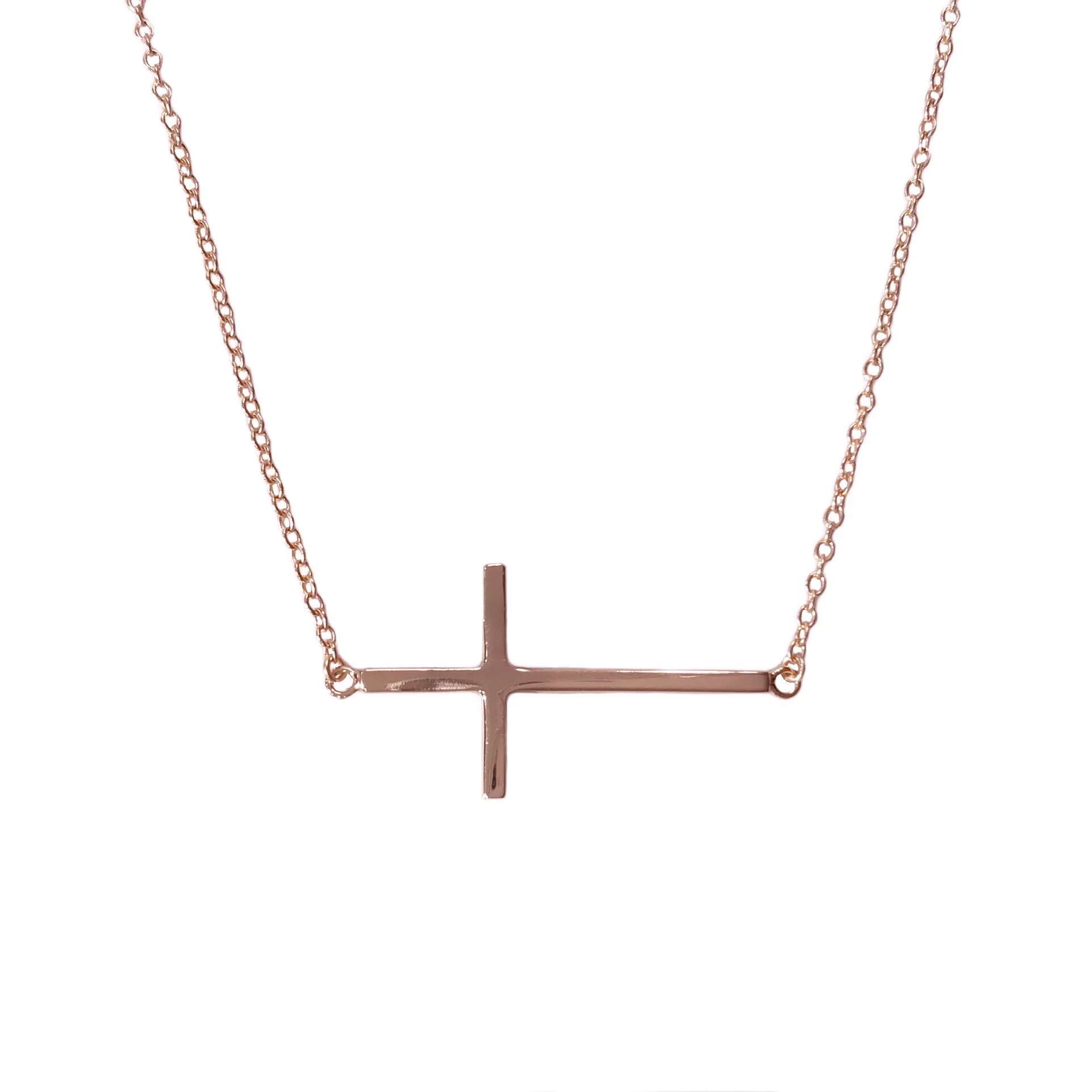 Sideways Cross Necklace